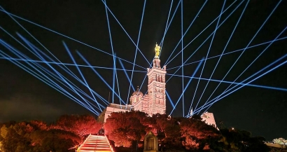 Les images du spectacle son et lumière de Notre Dame de la Garde
