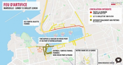 Feu d'artifice du 13 juillet à Marseille : toutes les rues fermées à la circulation autour du Vieux-Port ce lundi