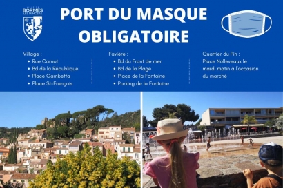 Sainte-Maxime, Bormes et Le Lavandou imposent à leur tour le port du masque en exterieur