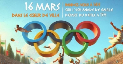 Hercule sauve les anneaux olympiques lors du Carnaval d'Aubagne ce samedi
