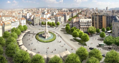 Requalification de la  Place Castellane à Marseille : Un banc immense en forme de paupière va être installé