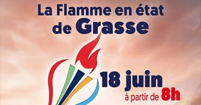 Passage du relais de la Flamme Olympique à Grasse