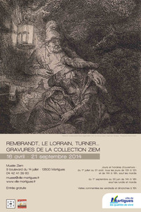 Rembrandt, Le lorrain, Turner, ... Gravures de la collection Ziem