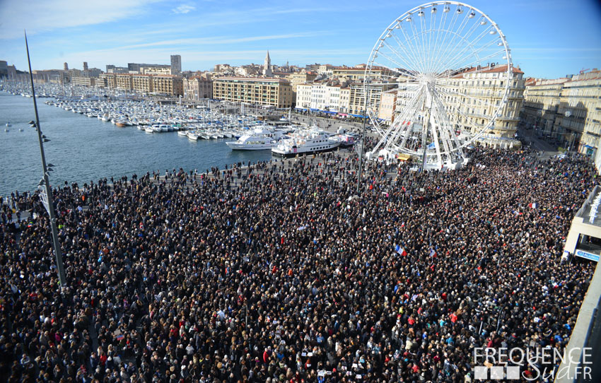 60 000 personnes rÃ©unies ce dimanche 11 janvier pour la libertÃ© Ã  Marseille