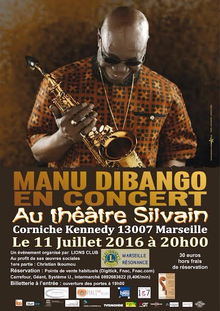 Manu Dibango en concert au ThÃ©Ã¢tre Silvain