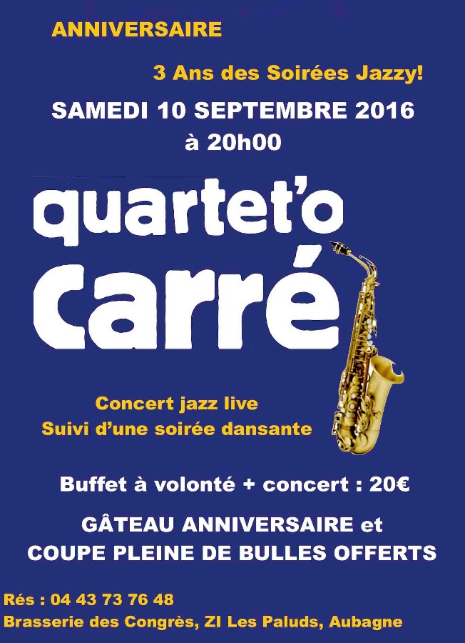 Quartet O Carre Soiree Dansante Jazz Aubagne 10 09 16 Aubagne Frequence Sud Fr Quartet O Carre Soiree Dansante Jazz Aubagne 10 09 16 Aubagne Frequence Sud Fr