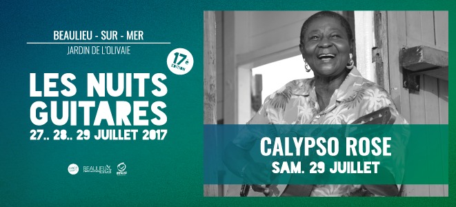 Nuits guitares de Beaulieu sur Mer : Calypso Rose rejoint la programmation du festival