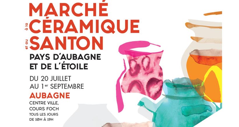 Marché d'été à la céramique et au santon