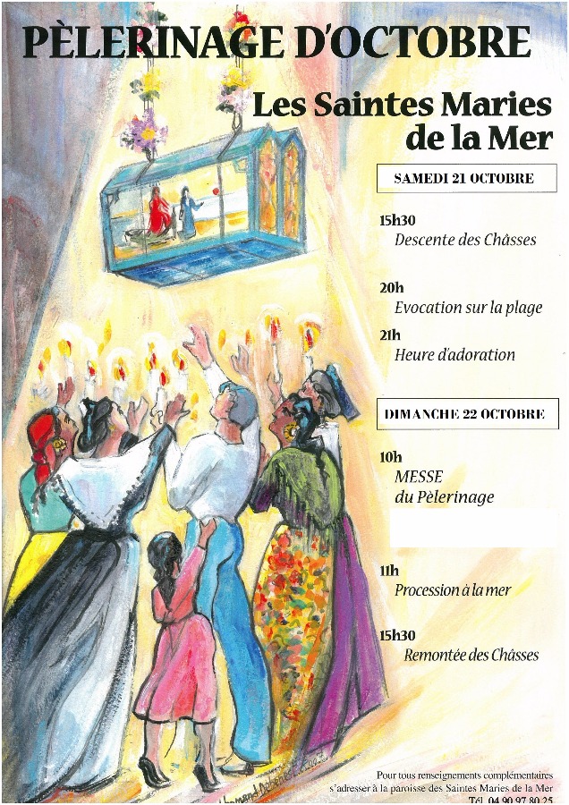 Pèlerinage d'octobre aux SaintesMariesdelaMer Du 21/10/2017 au 22