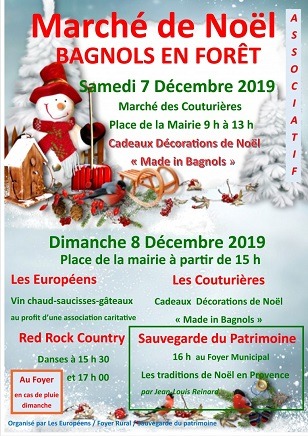 Marché de noël de Bagnols en Forêt