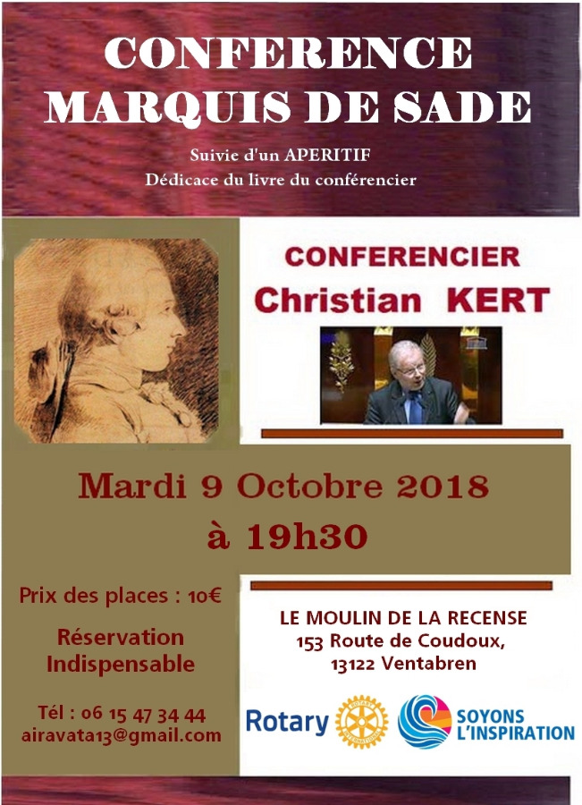 Conférence par Christian KERT - MARQUIS DE SADE