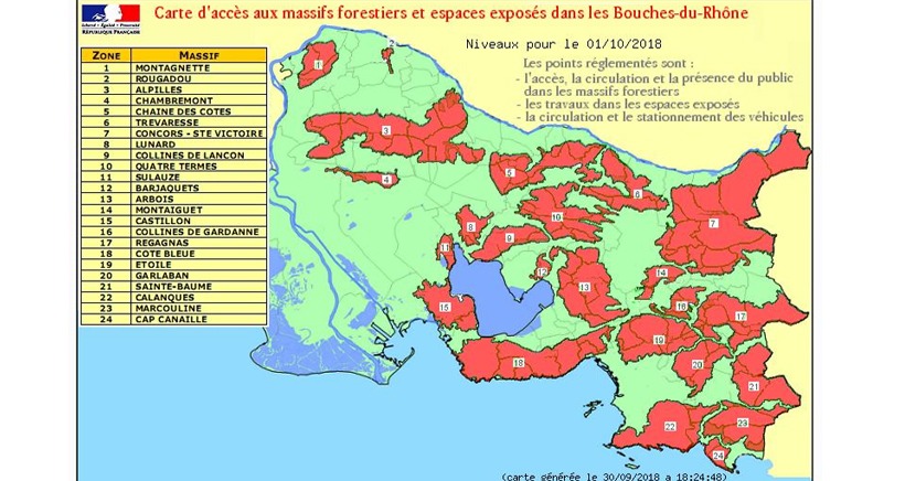 Risques incendies: L'ensemble des massifs des Bouches du Rhône fermés ce lundi