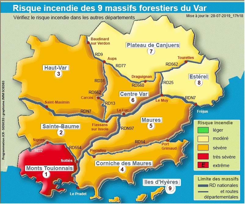 L'accès à plusieurs massifs déconseillé aujourd'hui dans le Var, les Monts toulonnais interdits