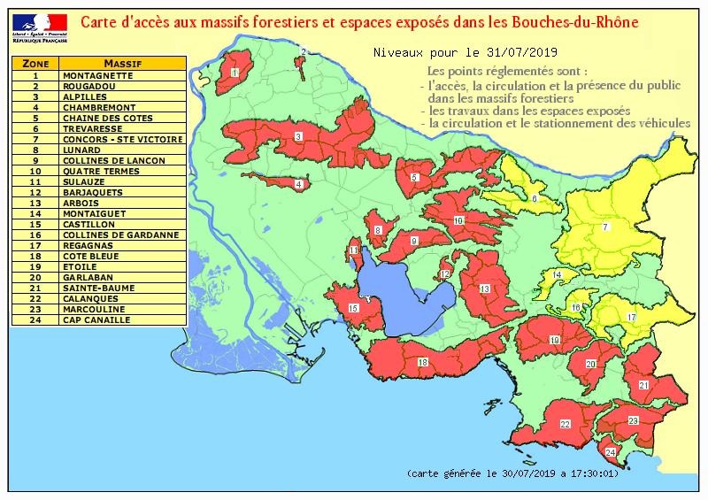 Les Calanques et 18 autres massifs des Bouches du Rhône interdits au public ce mercredi
