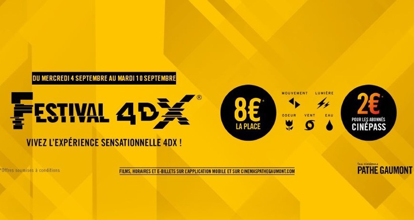 Festival 4DX : un film en 4DX à 8euros
