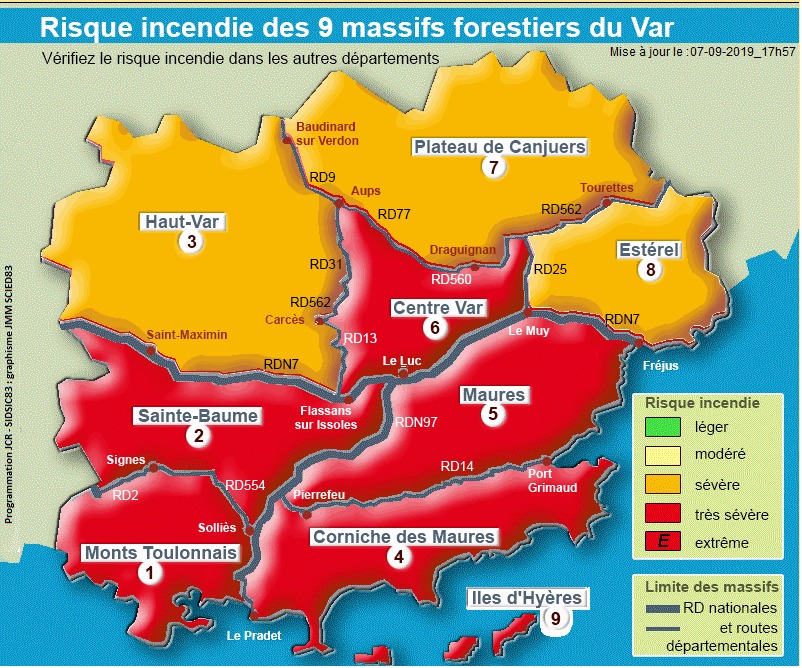 Incendies: Alerte rouge pour les massifs du Var en raison d'un fort mistral ce jeudi