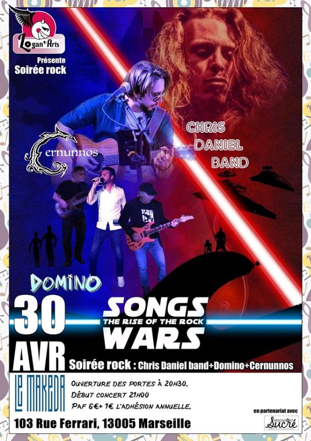 Loganarts présente: Chris Daniel band, Domino, Cernunnos