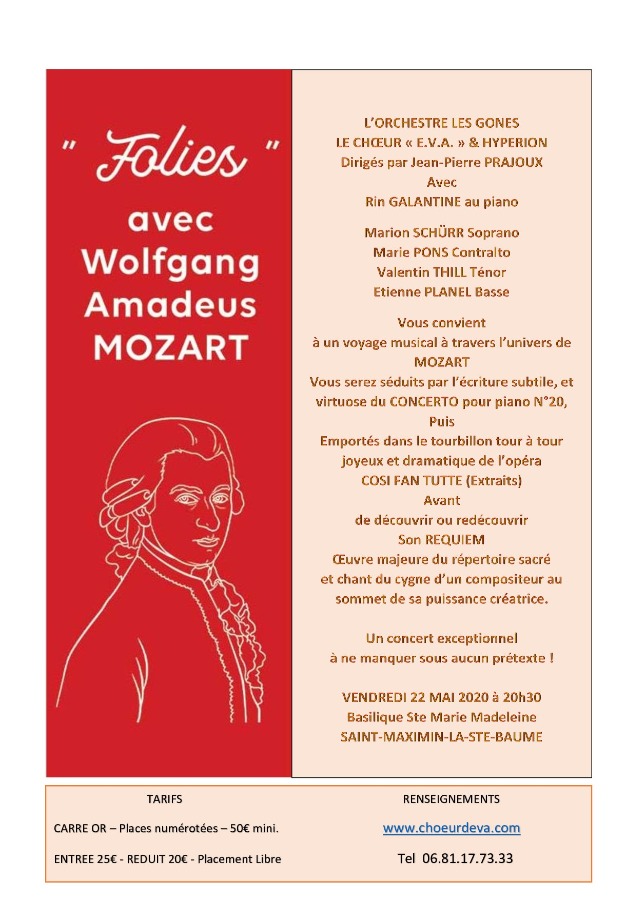 FOLIES avec Wolfgang Amadeus MOZART
