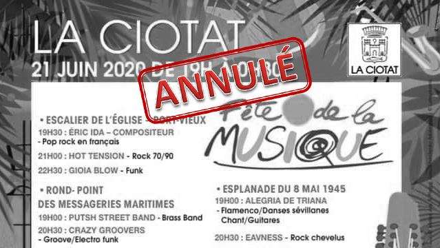 La Fête de la Musique de La Ciotat est annulée