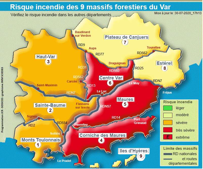 Risques incendies: 3 massifs fermés au public dans le Var ce vendredi