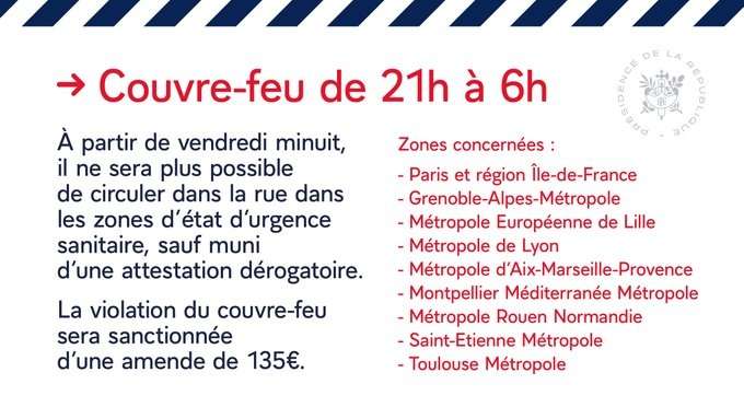 Coronavirus: Les modalités d'application du couvre-feu dans la Métropole Aix Marseillle