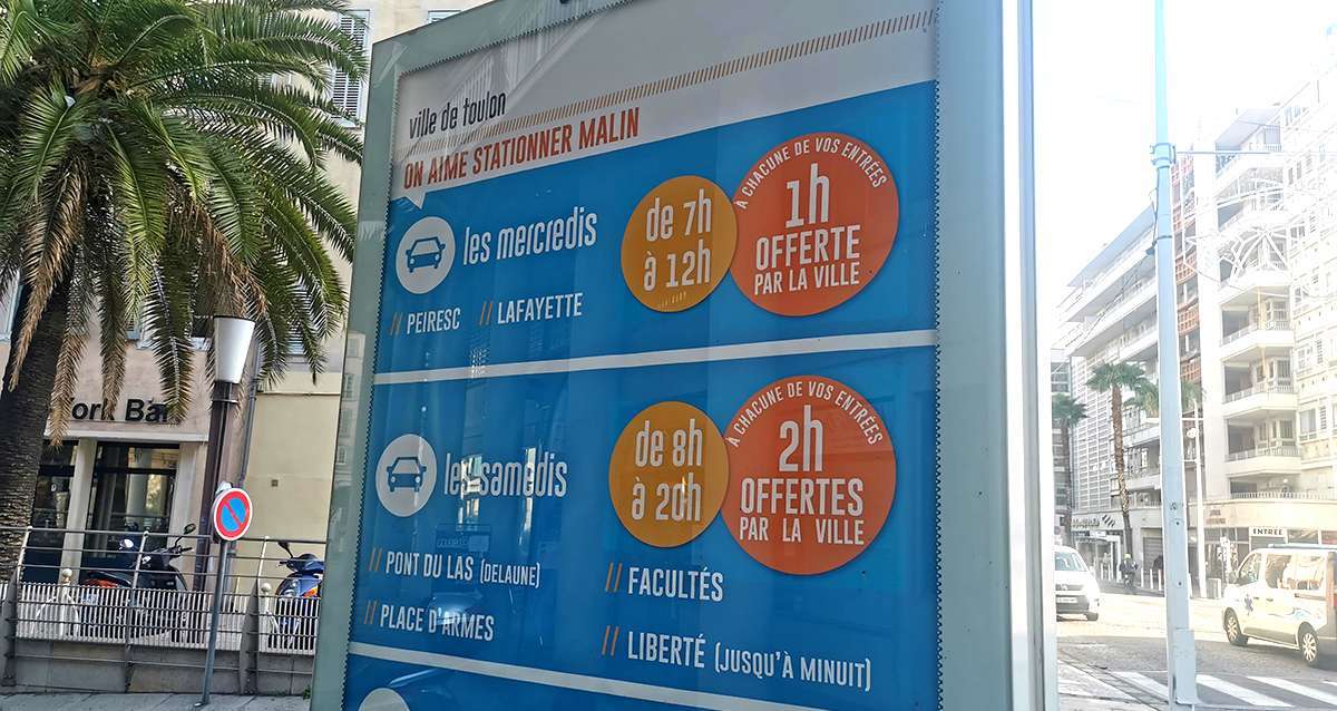 Le stationnement sera désormais gratuit à Toulon le samedi