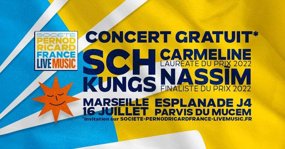 SCH, Kungs, Carmeline  et Nassim en concert gratuit le 16 juillet Ã  Marseille