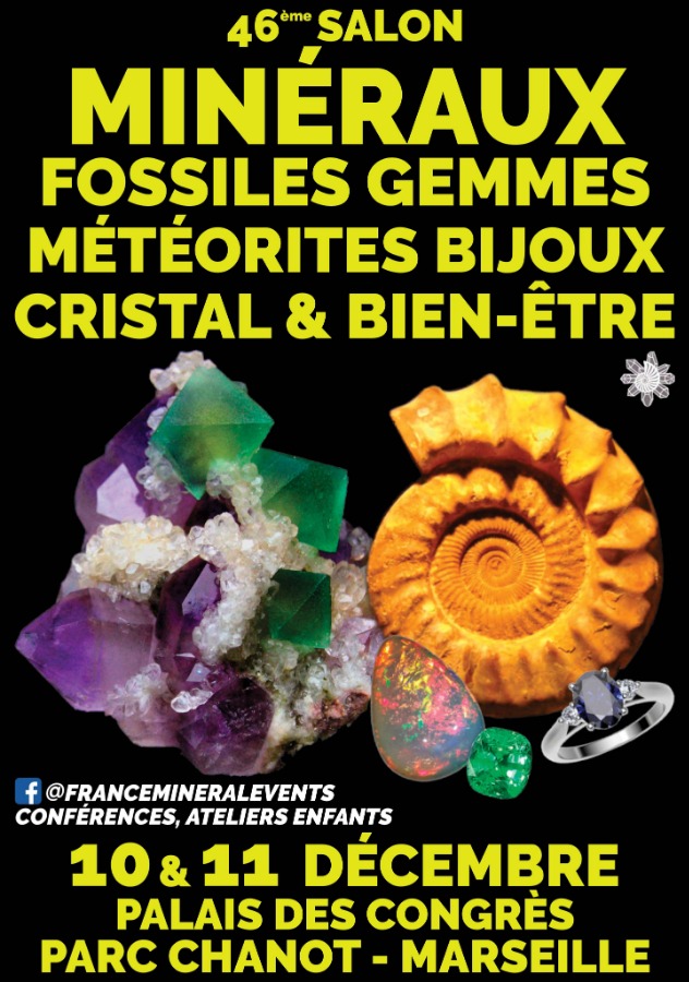 46ème Salon MinéralEvent de Marseille - Minéraux, Fossiles, Gemmes, Bijoux, Cristal & Bien-être