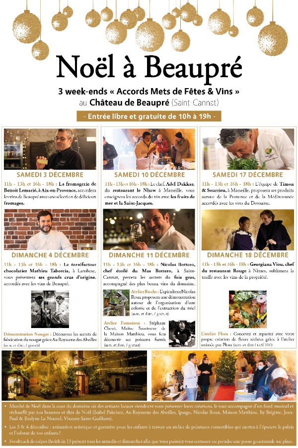 Noël à Beaupré - 3 week-ends accords Mets de Fêtes & Vins