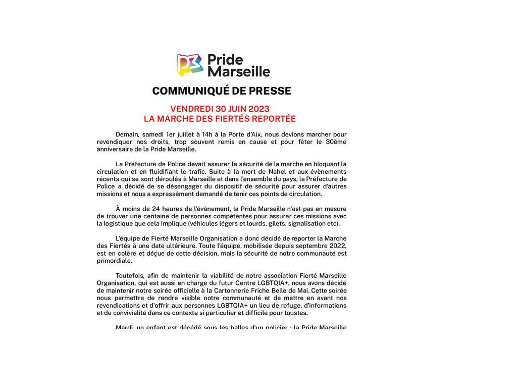 Pride Marseille : la Marche des fiertés reportée