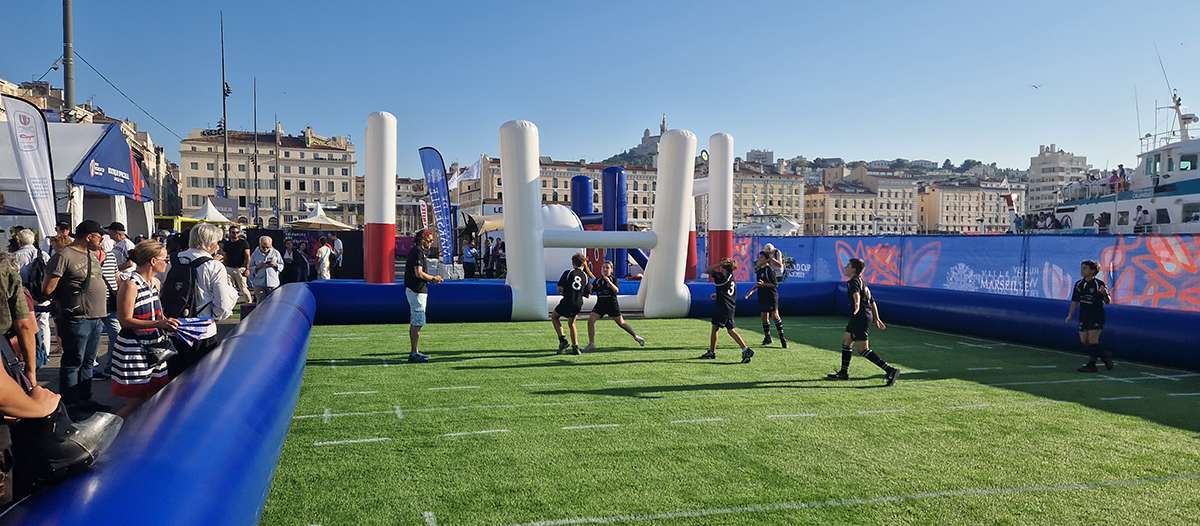 Marseille: Rugby village set up at the bottom of the Kanebière for the World Cup – from 09/09/2023 to 15/10/2023 – Marseille