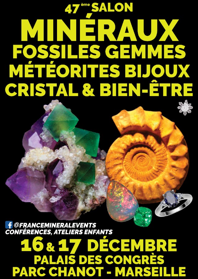 47ème Salon des Minéraux, Fossiles, Gemmes et Bijoux de Marseille