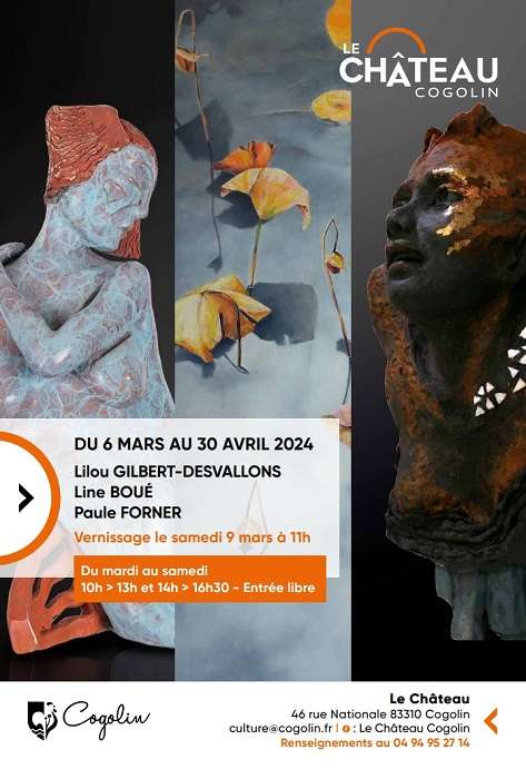 Exposition de  3 artistes peintre, sculpteur et graveur au ChÃ¢teau de Cogolin