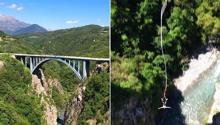 Saut à l'élastique, depuis le pont de Ponsonnas - France Bleu