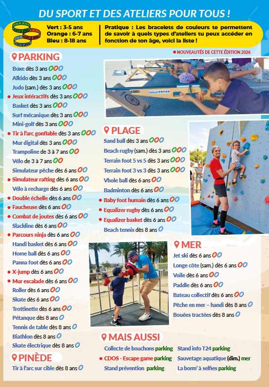 Sports in Lights in Bormes-les-Mimosas: 50 δωρεάν εργαστήρια για παιδιά στις 6 και 7 Ιουνίου