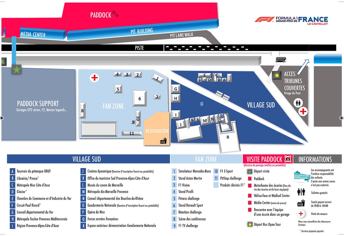 Grand Prix de France de Formule 1 Le plan du circuit Le Castellet Frequencesud.fr