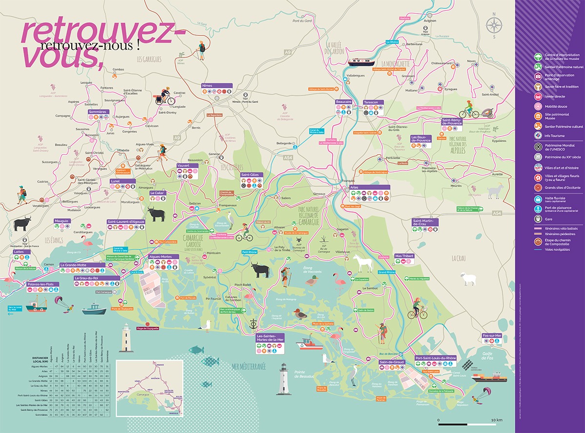 carte touristique camargue